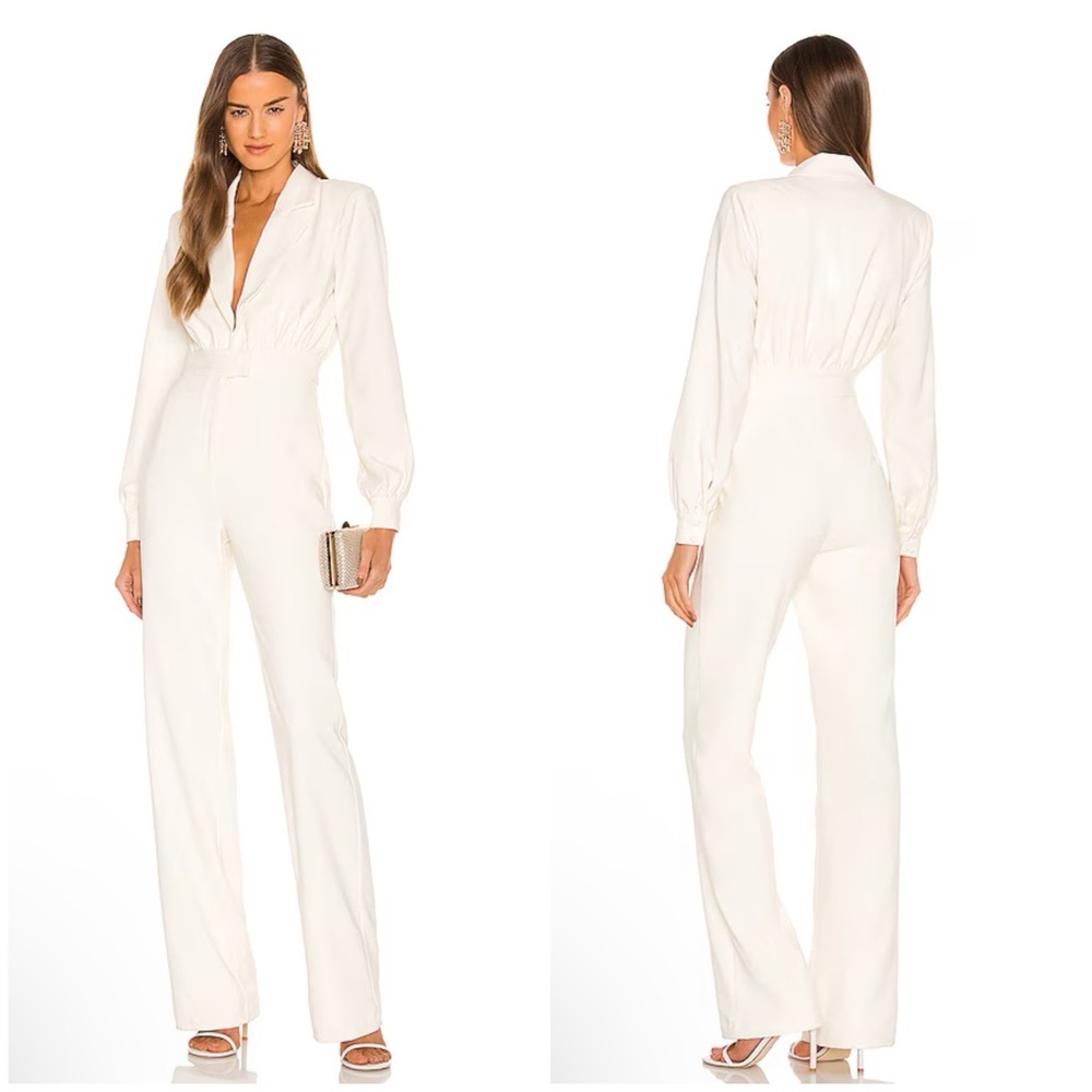 Michael Costello x REVOLVE Reina Jumpsuit in Ivory Size S